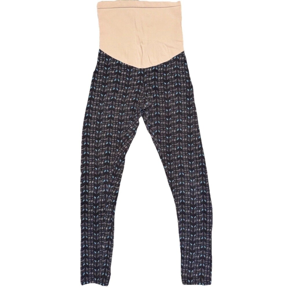 Motherhood Women's Slate Blue Maternity Leggings Small Belly Support Ankle Pants